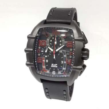 Expedition Chronograph 6782MCL Leather Strap Jam Tangan Pria Hitam Merah