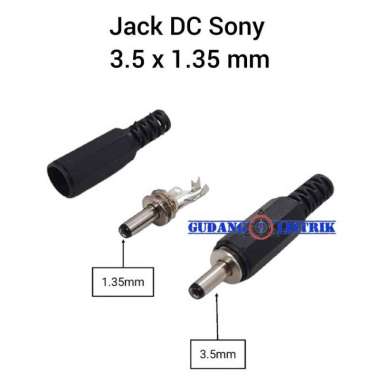 Jack DC Male Sony 3.5mm x 1.35mm Kepala Jack Charger Senter Kepala