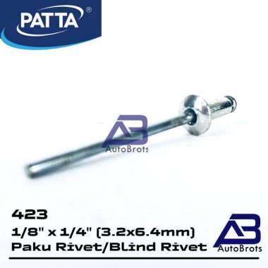 PATTA Paku Blind Rivet 3.2x6.4mm 423 / 1/8" x 1/4" Aluminium / Keling Silver