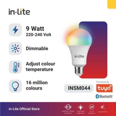 Lampu LED INLITE Bohlam LED IN LITE LED Bulb BLUETOOTH 9W INSM044 9 W