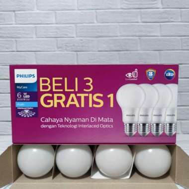 Paket Isi 4 Promo Lampu Led Philips 6w Mycare Multipack Led 6 Watt