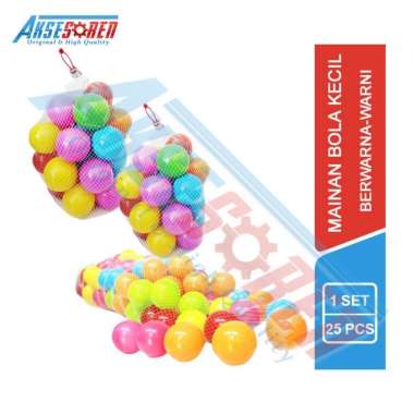 Mainan Mandi Bola Plastik Isi 25 Pcs / Mainan Edukasi Anak / Bola Plastik / Bola Warna-warni / Bola 