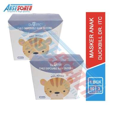 Masker Anak Duckbill Dr. ITC [1 Box/50 Pcs] / Masker Medis Anak 3 Ply / Face Mask Kids / Masker Duck