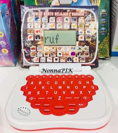 Mainan Edukasi Anak Laptop Mini 2 Bahasa Layar - RANDOM 4 Bahasa Layar