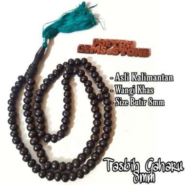 TASBIH KAYU GAHARU HITAM 8MM 99BUTIR ASLI WANGI KHAS GAHARU KALIMANTAN BERGARANSI