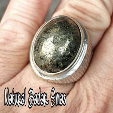 CINCIN NATURAL BATU AKIK BADAR EMAS PYRITE RING 10