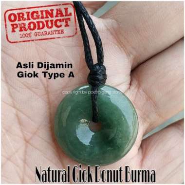 KALUNG LIONTIN DONAT NATURAL GIOK BURMA JADEIT JADE DONUTS NECKLACE TYPE A