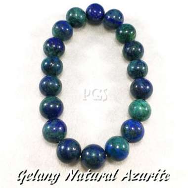 GELANG NATURAL AZURITE HIJAU MOTIF PIRUS DAN TERMURAH