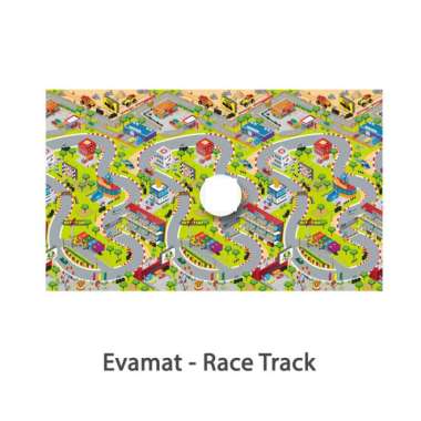 Bimbozone - Matras Lantai Karpet Tikar Gulung Anak Evamat - City Map - Race Track Race Track