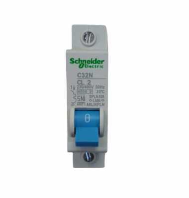 MCB SCHNEIDER 2A 4A 6A 10A 16A 20A 2 4 6 10 16 20 AMPERE CL2 C32N S PLN BIRU ORI 2AMPRE