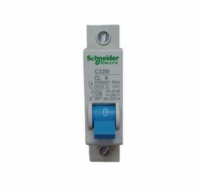 MCB SCHNEIDER 2A 4A 6A 10A 16A 20A 2 4 6 10 16 20 AMPERE CL2 C32N S PLN BIRU ORI 4AMPERE