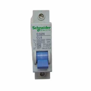 MCB SCHNEIDER 2A 4A 6A 10A 16A 20A 2 4 6 10 16 20 AMPERE CL2 C32N S PLN BIRU ORI 6AMPERE