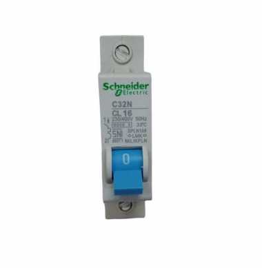 MCB SCHNEIDER 2A 4A 6A 10A 16A 20A 2 4 6 10 16 20 AMPERE CL2 C32N S PLN BIRU ORI 16AMPERE