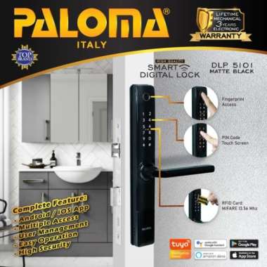 PALOMA DLP 5101 Digital Lock Slim Aluminium Door Frame Smart WiFi