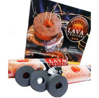 Arang Briket Magic LAVA Charcoal Arang Bukhur 1 Box isi 8 Roll