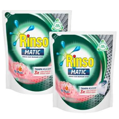 Rinso Matic Deterjen Cair Bukaan Atas 1600 Ml Paket Twin Pack