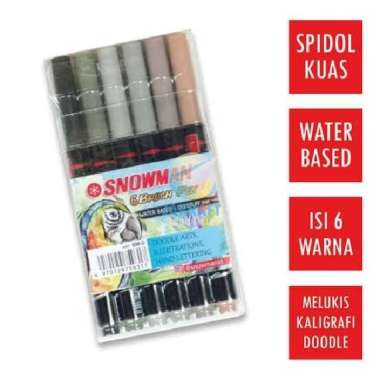 SNOWMAN BM 6 SET 6 WARNA BRUSH PEN BRUSHPEN