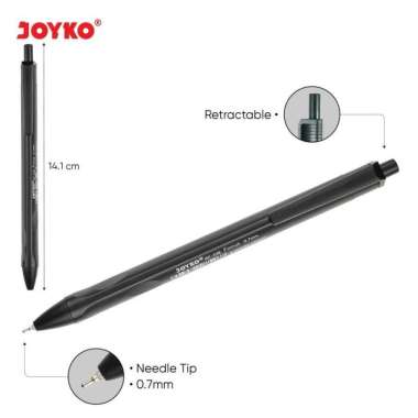 Ball Pen Pulpen Pena Joyko BP-338 Focus 0.7 mm - Black Merah