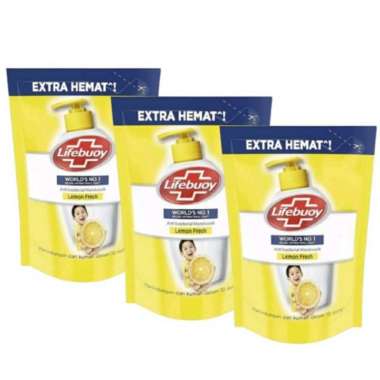 Sabun Cuci Tangan Lifebuoy Hand Wash180 Ml Paket 3 Pc Lemon Fresh