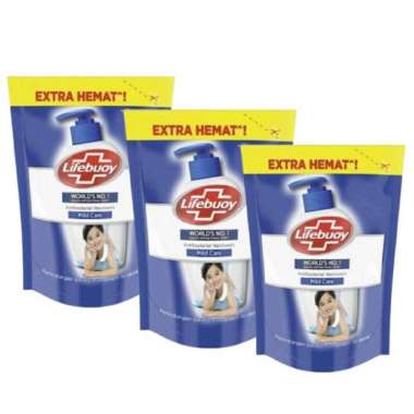 Sabun Cuci Tangan Lifebuoy Hand Wash180 Ml Paket 3 Pc Mild Care