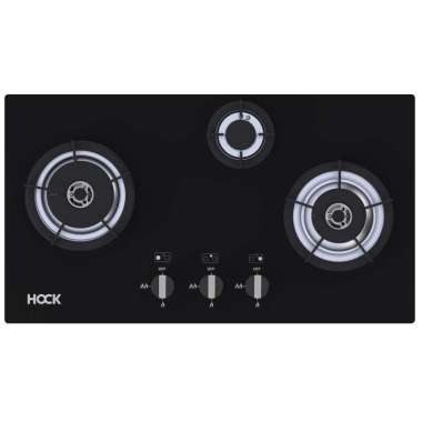 Hock Kompor Gas Tanam Built-in-Hob 3 Tungku Hock Optima Crystal HB-330OC