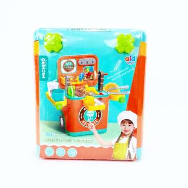 Michiro Mainan Makeup,Bengkel,Doctor,Kitchen,BBQ Suitcase Luggage Toys BBQ Game