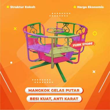 Mainan Mangkok Gelas Putar Besi, Gelas Putar Playground, Mangkok Putar