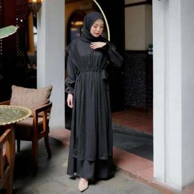 TRAND model Baju Gamis Remaja Terbaru N_muslimah Kekinian 2022 Gamismurah Bajugamis Super Kek Lt HITAM