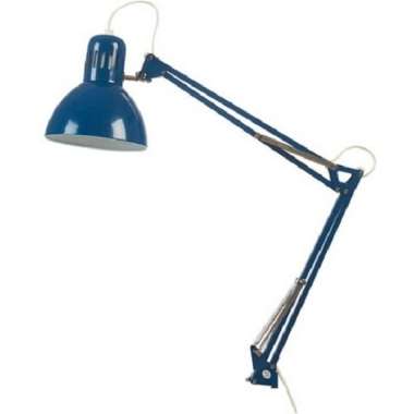 Kap Lampu Arsitek Meja Kerja Sistem Tekuk&Capit Praktis Original_Biru