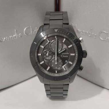 Alexandre Christie AC6603MC Sport Jam Tangan Pria Stainless Steel Black Lis Silver