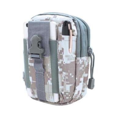 Universal Tas Pinggang Outdoor Tactical Smartphone Gesper Molle EDC Abu-abu