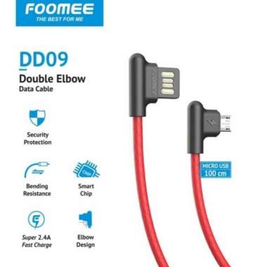 Kabel Data Foomee DD09 Micro USB Gaming Merah