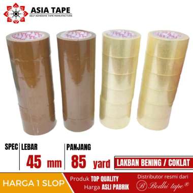 LAKBAN BENING COKLAT BODHI TAPE 45MM X 85YARD 1 SLOP 6 ROLL TERMURAH COKLAT