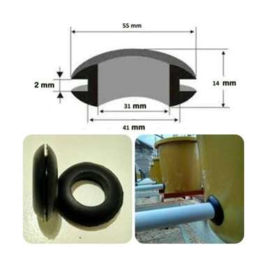 Grommet Rubber Seal 1" (31mm) untuk Sistem Dutch Bucket Hidroponik dan Aquaponik