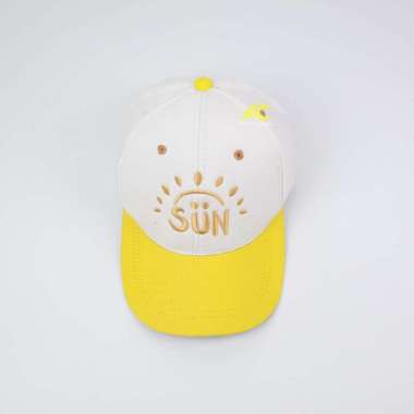 TOPI ANAK LAKI LAKI PEREMPUAN BORDIR SUN / TOPI ANAK BORDIR kuning