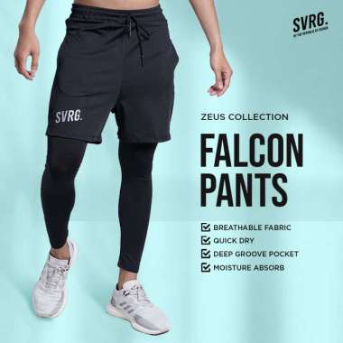 Svarga Falcon Pants - Celana Compression - Legging Sport Pria 2 in 1 XXL