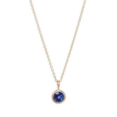 1901 Jewelry Kalung Swarovski Sapphire Birthstone September Lapis Emas