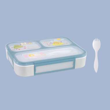 OEM SK-C448 C449 Lunch Box Set Anak 3 Sekat BPA FREE Karakter Dengan Sendok Tempat Makan Anak Kotak 