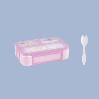 OEM SK-C448 C449 Lunch Box Set Anak 3 Sekat BPA FREE Karakter Dengan Sendok Tempat Makan Anak Kotak 