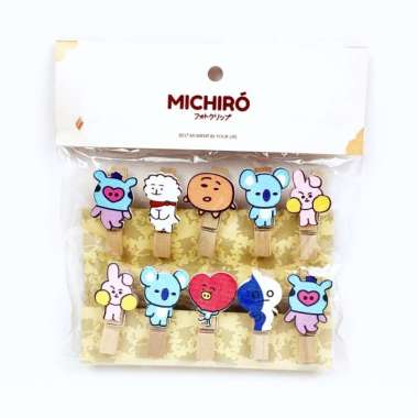 Michiro Photo Clip Foto/Penjepit Polaroid BTS Import Wooden Paper Clip BT21 M