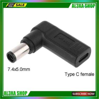 Adaptor Konversi Plug 90 Derajat Usb-C Female Ke 7.4X5.0Mm Dc Mal