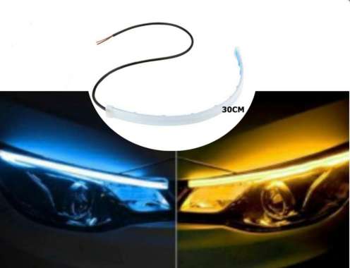 Lampu LED DRL Alis 30cm Mobil Motor/30CM Sein RUNNING/LED Flexible++.. Biru