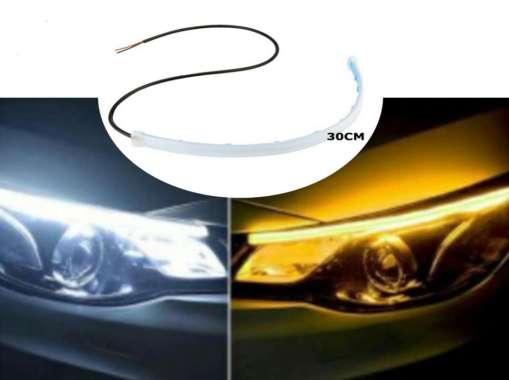 Lampu LED DRL Alis 30cm Mobil Motor/30CM Sein RUNNING/LED Flexible++.. Putih