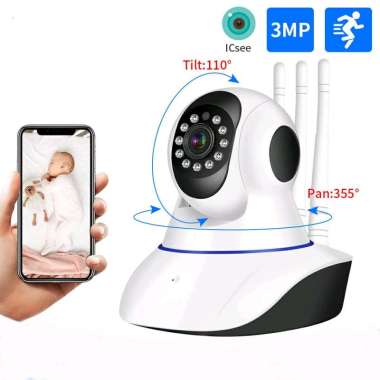 ONVIF CCTV WiFi IP Kamera Two Way Audio Baby Monitor 1080p - HS3 - White