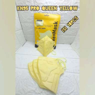 MASKER KN95 QUEEN PRO EMBOS/5PLY/ISI 10pcs Yellow