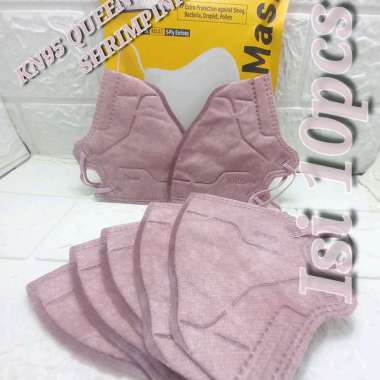 MASKER KN95 QUEEN PRO EMBOS/5PLY/ISI 10pcs Shrimpink