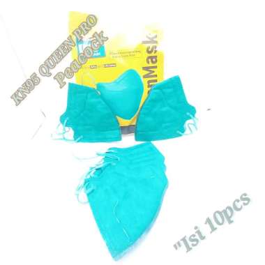 MASKER KN95 QUEEN PRO EMBOS/5PLY/ISI 10pcs Peacock