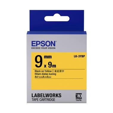 Jual Epson label 18mm black on yellow 9m labelworks tape ...