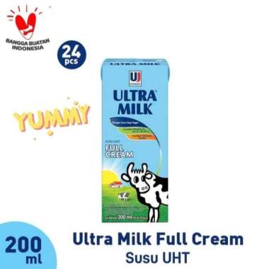 Promo Harga Ultra Milk Susu UHT Full Cream 200 ml - Blibli