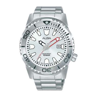 Jam Tangan Pria Alba AG8M01X1 Active Series - Stainless Steel Hitam 43mm
